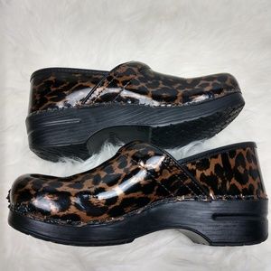 cheetah print nursing clogs